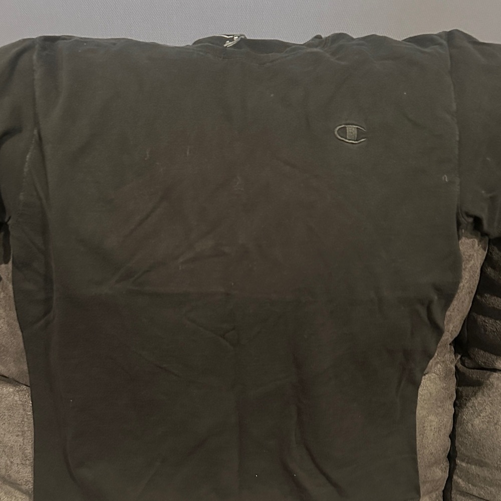 Champion Men's Long Sleeve Black Tee